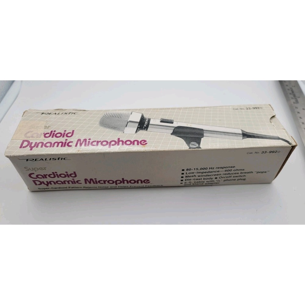 Realistic Super Cardioid Dynamic Microphone Model No.‎ 33-992D Untested